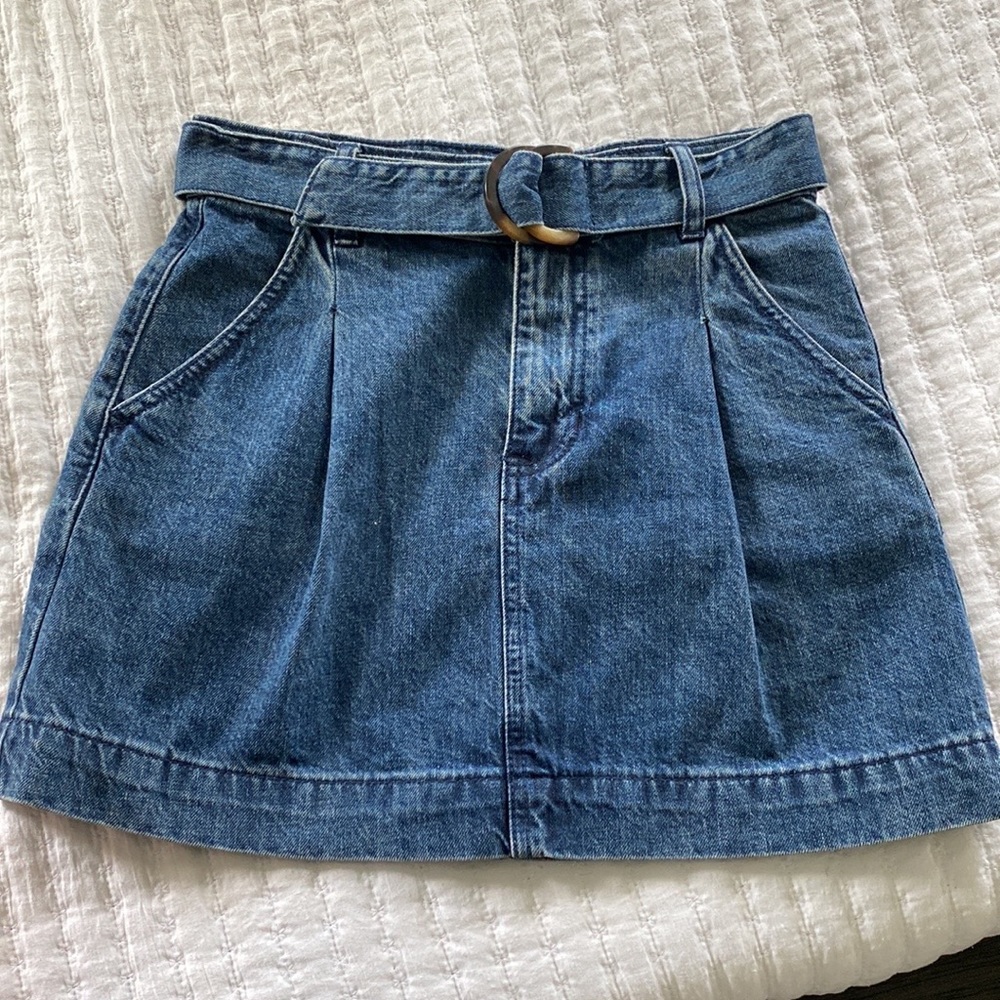 FREE PEOPLE belted MINI denim  SKIRT